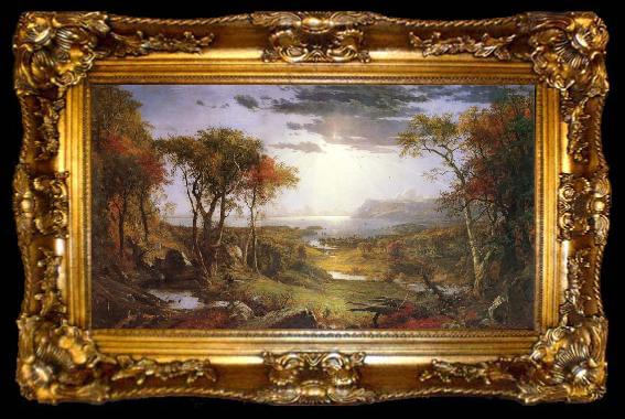 framed  Jasper Cropsey Herbst am Hudson River, ta009-2